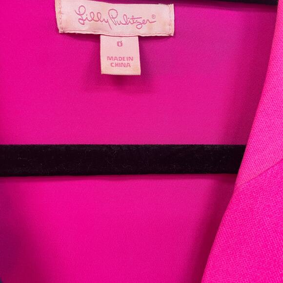 Lilly Pulitzer Sherlynn Dress in Mambo Pink Floral Print Womens 0 AS IS - Picture 4 of 8